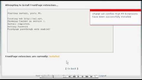 Installing FrontPage Extensions in Cpanel