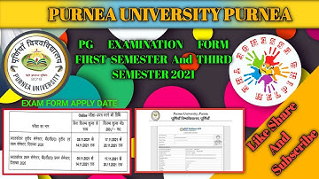 Purnea university Purnea P.g(M.A/M.Sc/M.Com)Full Examination Form Apply  Process 2021