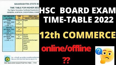 12th Maharashtra Board Timetable 2022 | HSC Board Time Table 2022 | Poonam Patel