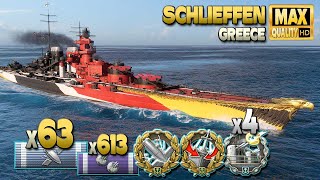 Battleship Schlieffen: Patient waiting to destroy 2 superships - World of Warships