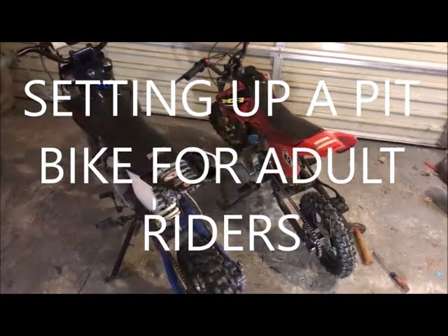HOW TO SET UP YOUR PIT BIKE FOR AN ADULT RIDER AND A BURNOUT ON THE PITSTER PRO! class=