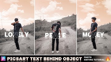 Picsart New Text Behind Object Photo Editing Tutorial || Text Behind Image Photo Editing in Picsart