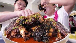 【超小厨】10斤猪蹄卤肉，软烂入味色泽Q弹，媳妇越啃越香，停不下来了！