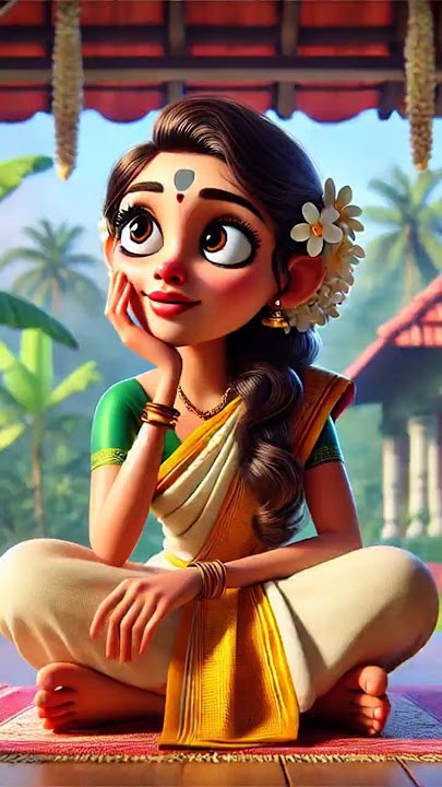 തങ്കഭസ്മ  കുറിയിട്ട  തമ്പുരാട്ടി | Thankabasma Kuriyitta Thamburatty Animated Song |#ai #aianimation