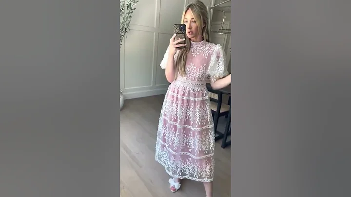 Sicily With Flutter Sleeves in Pink Try On in XS