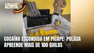 Polícia apreende mais de 100 kg de cocaína escondidos em picape Polícia apreende mais de 100 kg de cocaína escondidos em picape