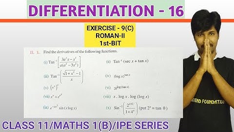 DIFFERENTIATION 16/EXERCISE-9(C)/ROMAN-II/1st Bit