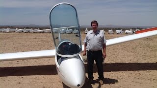 Dan Baumgartner's First Glider Lesson at Southern California Soaring Academy .  Instructor, Dale