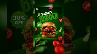 Burger poster design in canva #iktrickss #canva #canvadesign
