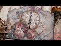 Decoupage clock tutorial♡Rice paper collage