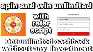 Spin and win refer script || Get unlimited cashback | screenshot 5