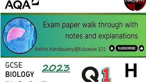 AQA GCSE Biology (2023) - Paper 1: Higher Tier Past paper Question 1 Infection and response