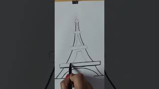 رسم سهل || اسهل طريقة لرسم برج ايفل