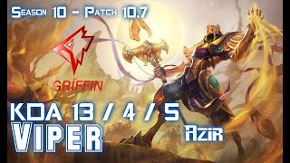 GRF Viper AZIR vs JINX Bot - Patch 10.7 KR Ranked