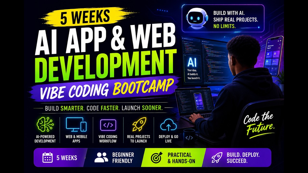 AI app and web development vibe coding bootcamp - YouTube
