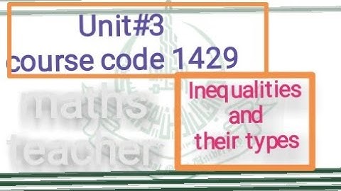 aiou course code 1429,unit 3,Inequalities and their types....maths teacher