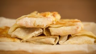 Закуска в лаваше - Закуска из лаваша - С сыром и ветчиной Закуска в лаваше - Закуска из лаваша - С сыром и ветчиной