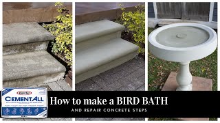 Make a Bird Bath / Repair Concrete Steps