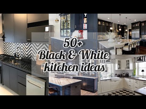 Video: Sort-hvidt køkken i interiøret: designfoto