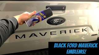 2022 Ford Maverick Lariat | PlastiDip your Emblems BLACK!