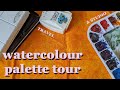 Watercolour palette tour  my current studio and travel palettes 2023