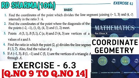 RD SHARMA CLASS 10 COORDINATE GEOMETRY EXERCISE -6.3[Q.NO 9 TO 14] MATH FEAR | CHAPTER 6 | CBSE