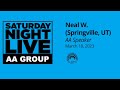 Neal w  aa speaker at snl in provo ut on 31823