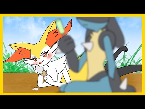 [Pokémon] Lucario and Braixen on a hot summer day