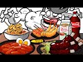 Aliments de rue mukbang animation
