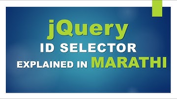 learn jQuery, Id Selector Explained In : Marathi #js #jquery #jquerytutorial #idselector #selectors