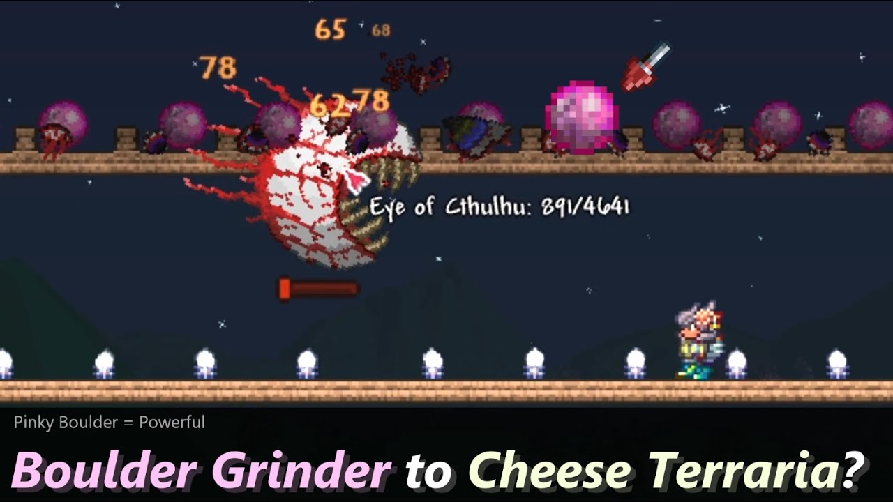 I exploited boulders, I exploited the Terraria ─ Bouncy Boulder Grinder