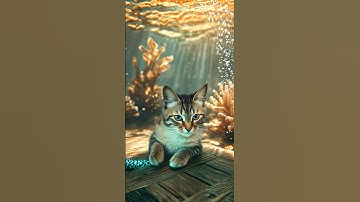 Bé mèo đu trend biến hình thành nàng tiên cá #trending #shorts