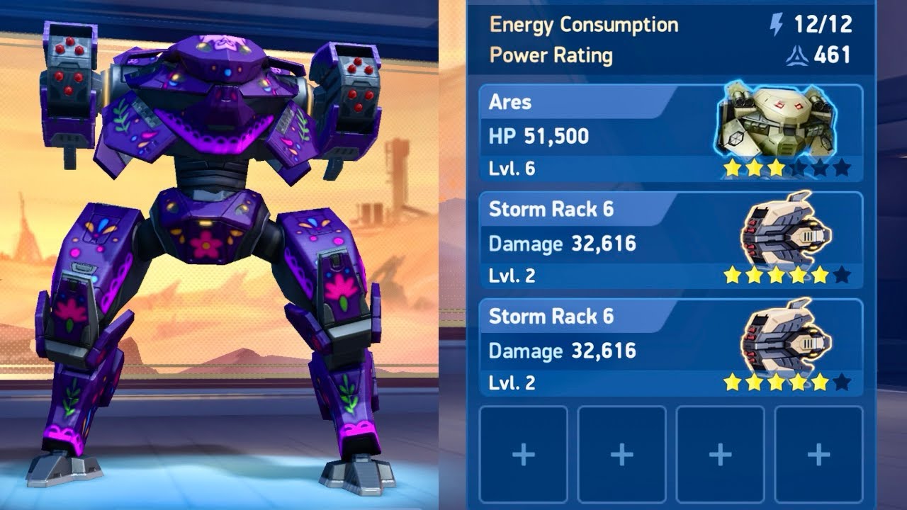 Tank ares + storm racks 6 | shield 🛡️ tank built 💀| mech arena - YouTube