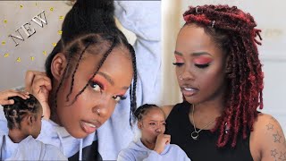 Red Butterfly Locs! NEW Braid Pattern! Illusion + Braidless Crochet! | MARY K. BELLA | Toyotress