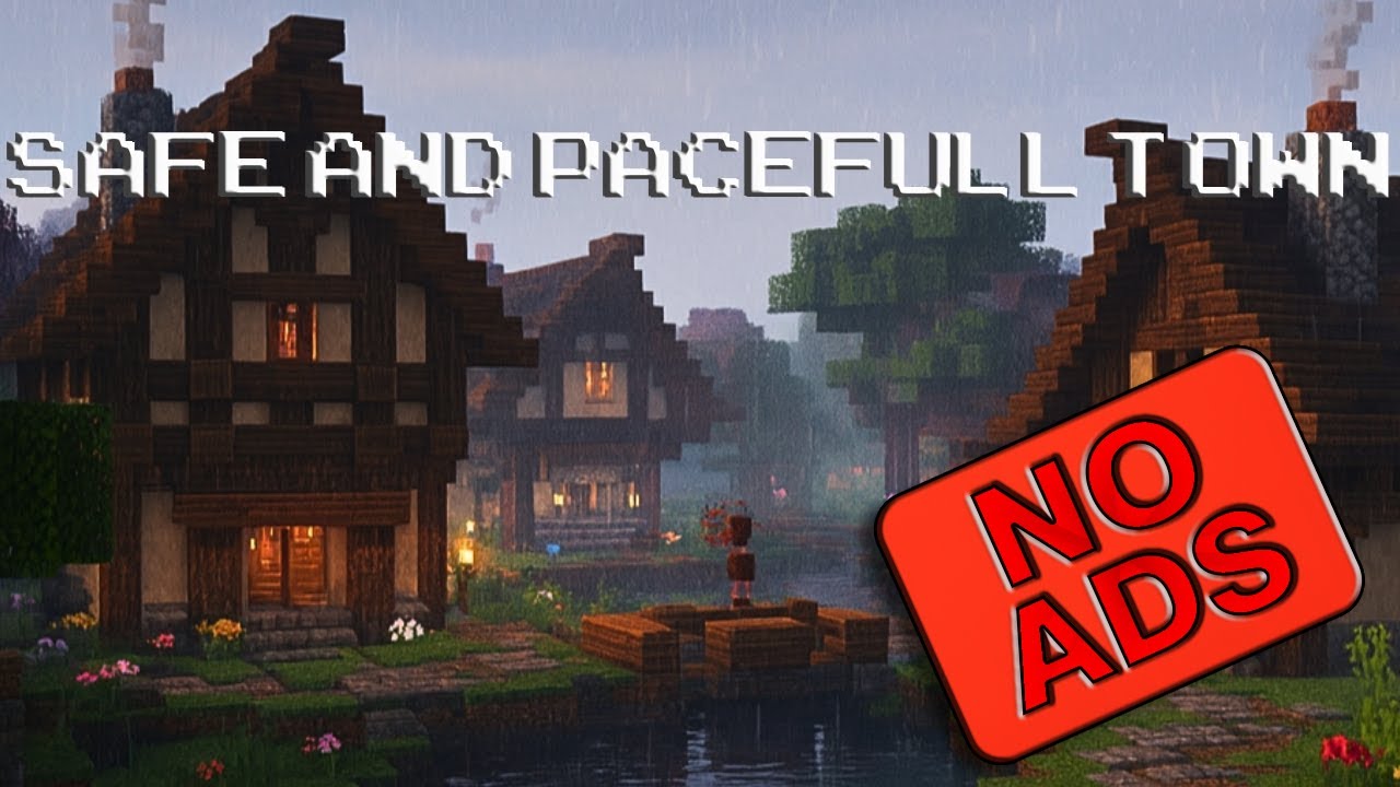 Peaceful Minecraft Village Ambience 🌧️ Cozy Rain Sounds for Sleep ...