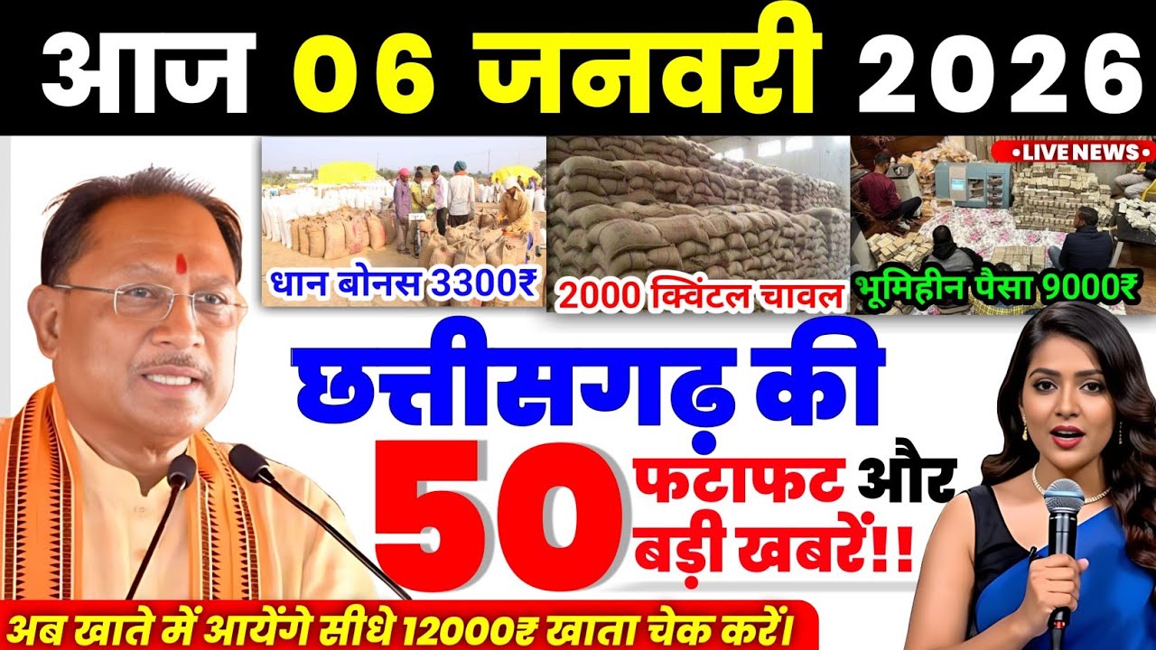 04 january 2026 छत्तीसगढ़ की ताजा खबर । CG News । Raipur News Today । Chhattisgarh News Today