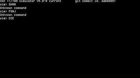 VAX 11 780 VAX11 780 STARTSCREEN COMPUTER SIMULATION SIMULATOR EMULATOR