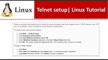 Linux Tutorial : Telnet setup