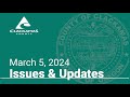 Issues  updates  march 5 2024