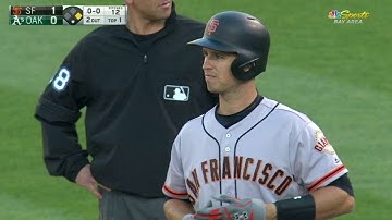 OAK@SF: Posey opens scoring with RBI single to center