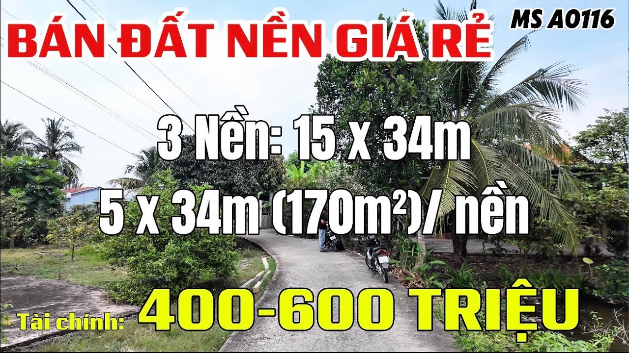 Ms A0116 Bán Đất nền giá rẻ Long An, tài chính 400-600triệu, đường xe hơi, KDC đông xem ngay