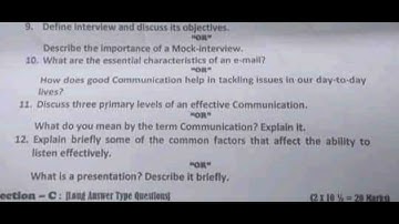 Soft skill previous year paper 5th semester Kashmir University 2022