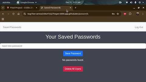 # Password Manager cs50 final project