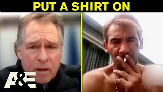 Shirtless Defendant Lights a Cigarette During Hearing | Court Cam | A&E