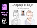 Detect Edges Affinity Photo tutorial for a quick pencil or crayon sketch
