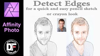 Detect Edges Affinity Photo tutorial for a quick pencil or crayon sketch screenshot 4