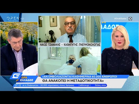 Νίκος Τζανάκης: Αν εμβολιάζονται καθημερινά 60.000 άνθρωποι θα ανακοπεί η μεταδοτικότητα | OPEN TV