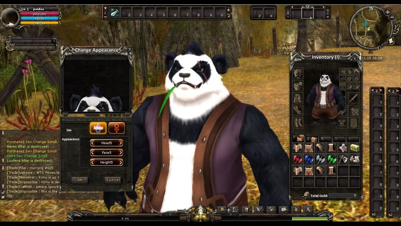 SG Shaiya - Panda class (appearance change look male)