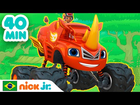 Blaze e le Mega Macchine | 40 MINUTI degli animali PIÙ CARINI! | Nick Jr. em Português