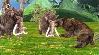 Mammoth Elephant vs Saber Tooth Tiger | Giant Animal Doodles